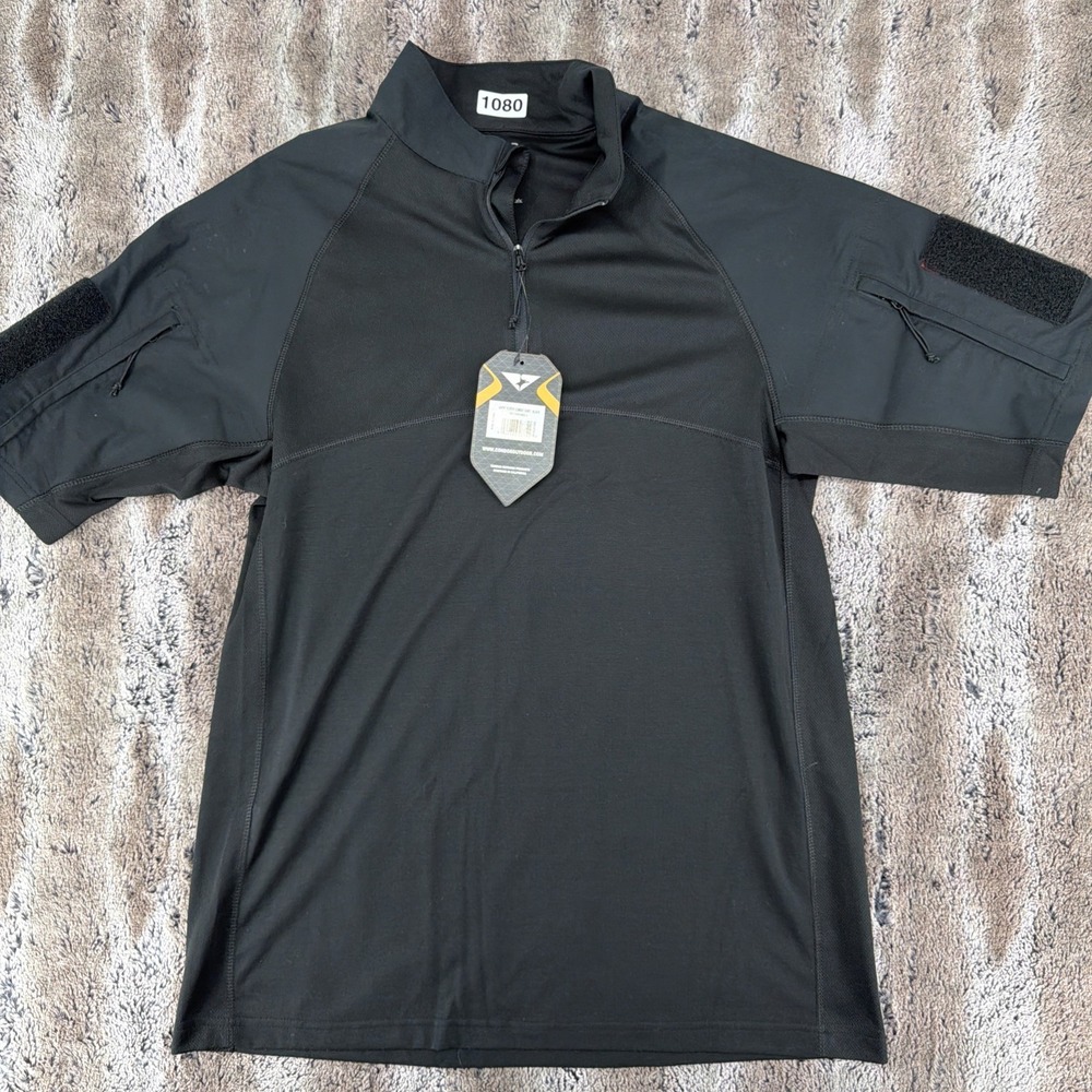 Condor Shirt Mens Large Black Short Sleeve Combat 1/4 Zip Tactical Military NWT